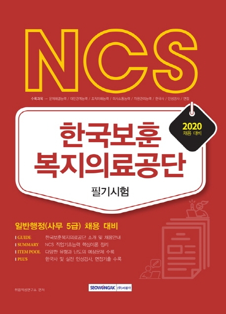 NCS 한국보훈복지의료공단 2020년 필기시험