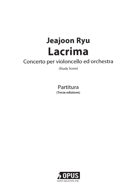 Lacrima Concerto per violoncello ed orchestra (Study Score) 3rd edition